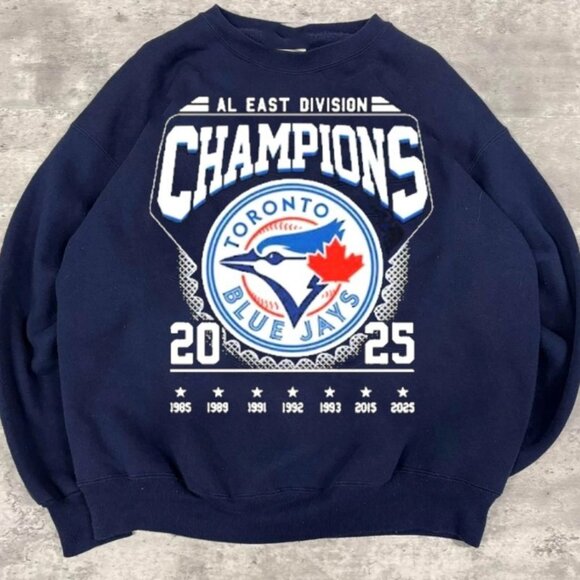 New Toronto Blue Jays 2025 AL East Division Champion sweatshirt - Navy - Picture 1 of 2